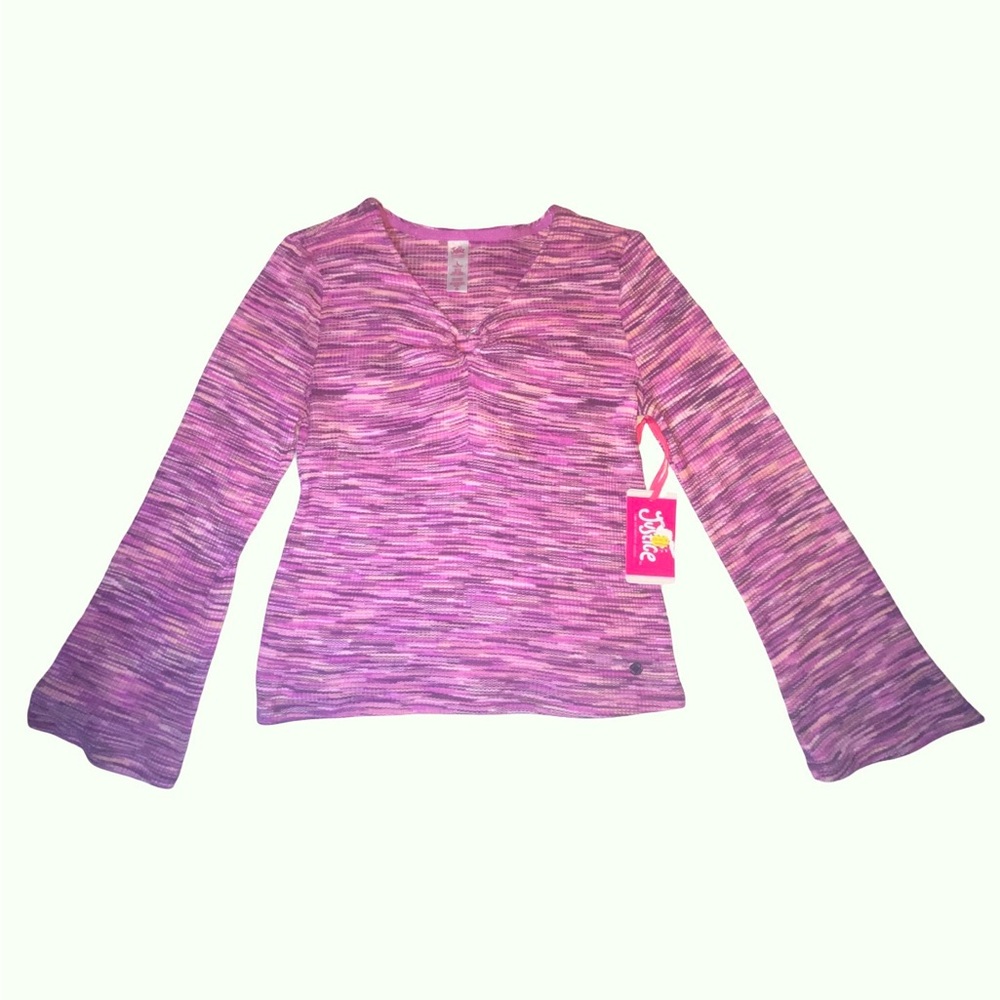 Justice Pink and Purple Long‎ Bell Sleeve Wrap Blouse